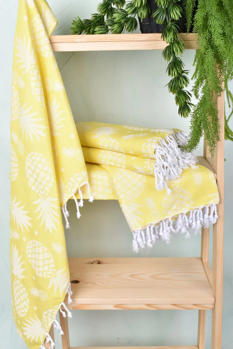 Girl Trip Party Favor, Guest Towel, Quick-dry towel, Bridesmaid Favors, 70x36 Cotton Pineapple Design Towel, Absorbent towel, Monogram Turkish Towel - 7