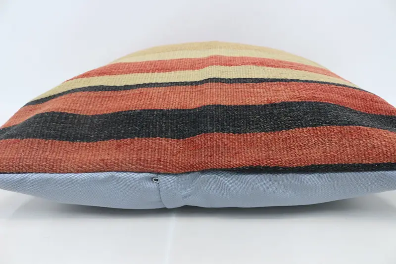 Pillow for Sofa, Kilim Cushion Sham, Office Chair Pillow Cover, Customized Pillow, 28x28 Orange Cushion, Pillow, Ethnical Kilim Rug Pillow - 5