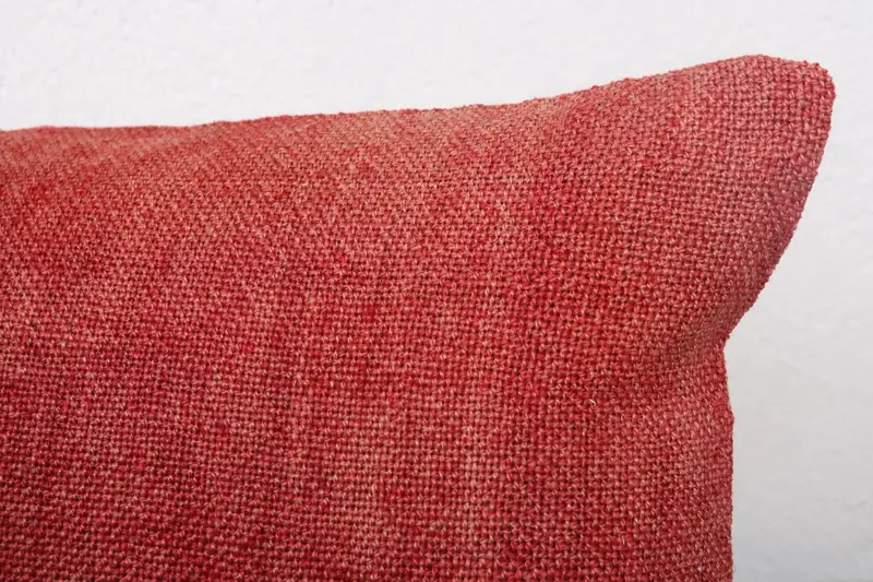 Kilim Cushion Sham, Ethnical Kilim Rug Pillow, 12x24 Red Pillow Case, Handwoven Pillow Sham, Pillow Cover, Kilim Pillow - 5