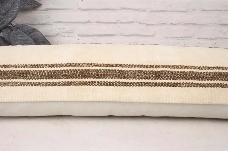 12x36 White Pillow, Patio Cushion, Authentic Pillow Case, Pillow Cover, Pillow for Sofa, Ethnical Kilim Rug Pillow, Boho Pillow - 5