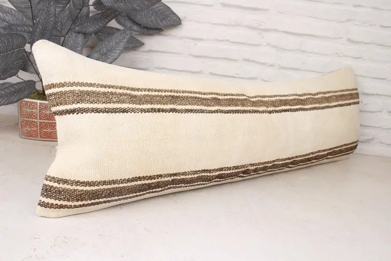 12x36 White Pillow, Patio Cushion, Authentic Pillow Case, Pillow Cover, Pillow for Sofa, Ethnical Kilim Rug Pillow, Boho Pillow - 3