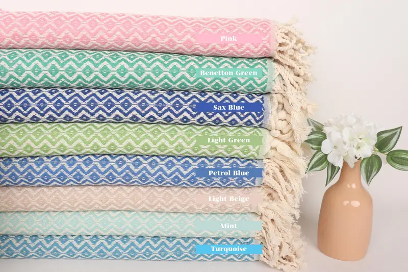 Beach Towel Personalized, Monogrammed Beach Towel, Memorial Gift, Quick-dry towel, Bridal Shower Gift, Bridesmaid Towel, 70x40 Cotton Diamond Towel - 1