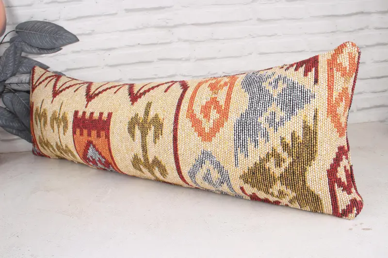 Cushion Cover, Gift Pillow, Boho Pillow Sham Cover, Interior Designer Pillow, Chair Cushion Cover, 12x36 Beige Pillow Sham - 4