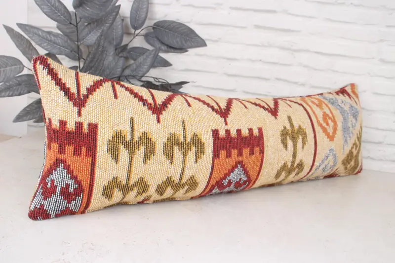 Cushion Cover, Gift Pillow, Boho Pillow Sham Cover, Interior Designer Pillow, Chair Cushion Cover, 12x36 Beige Pillow Sham - 3