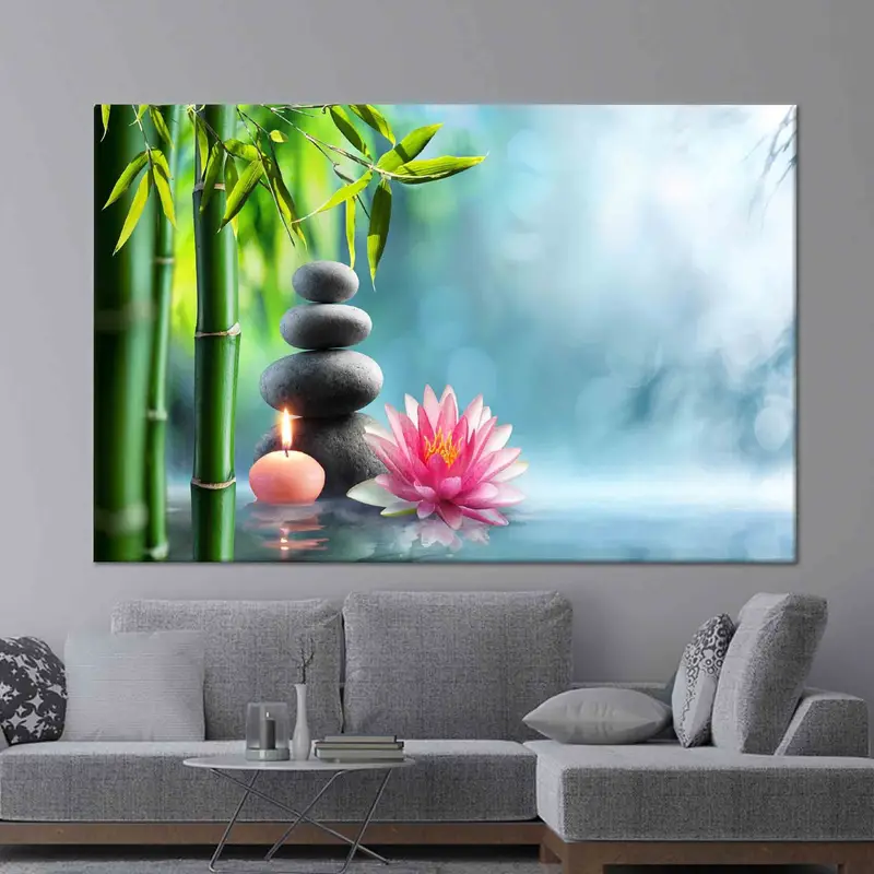 Zen Waterlily Canvas: Spa Serenity & Alternative Therapy Art