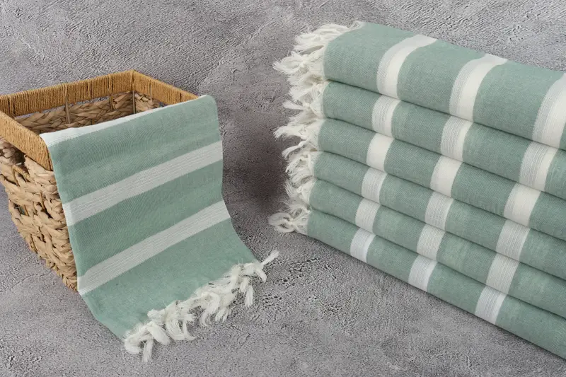 Handwoven organic Turkish towel for spa, Lightweight towel, Wedding Gift For Bride, Thin towel, 70x40 Cotton Striped Towel, Custom Wedding Gift - 3