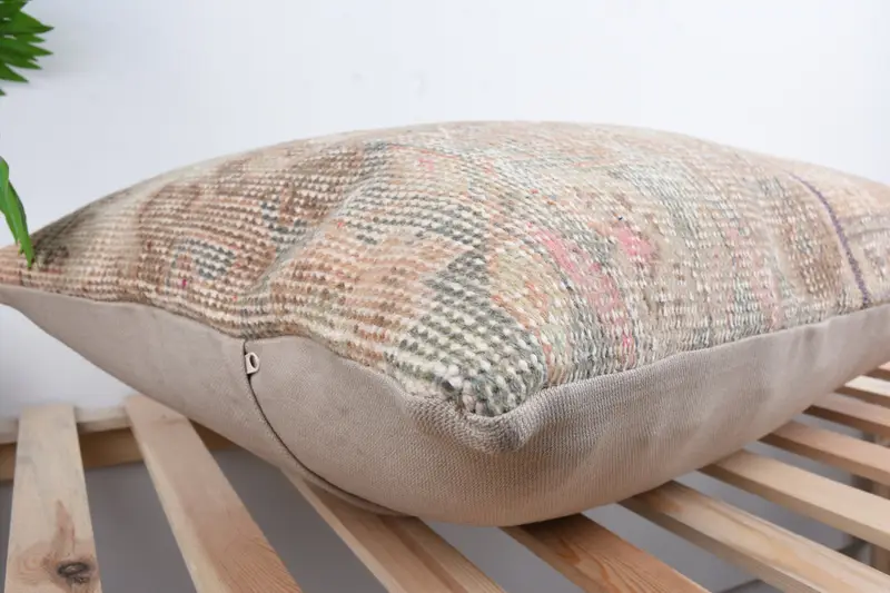 Turkish Pillow, Pillow, 20x28 Beige Pillow Cover, Handmade Kilim Cushion, Turkish Bench Cushion Cover, Tapestry Pillow Case, Throw Kilim Pillow - 6
