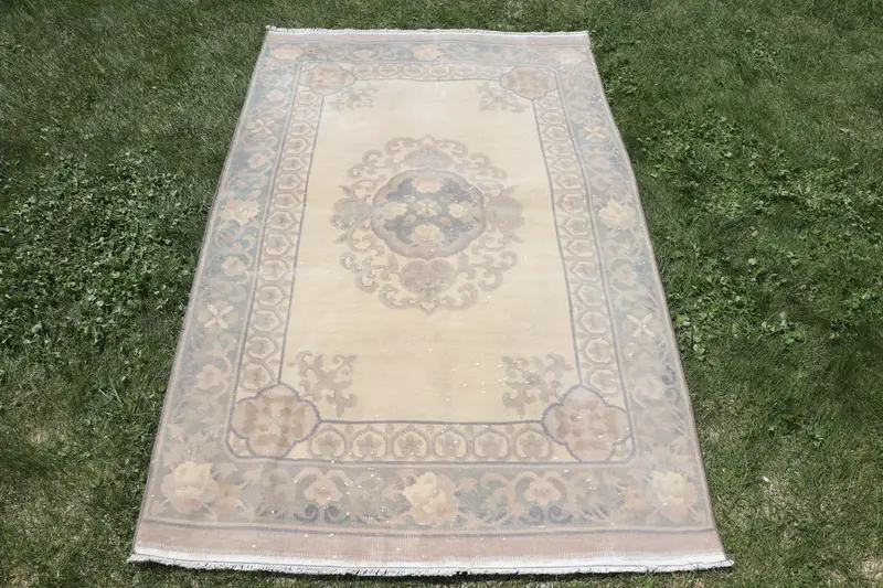 Alfombra Elegante Beige, 3,6x6 ft Solid Comfort