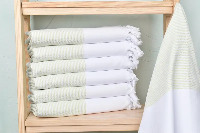 Turkish Beach Towel Pistachio Green Cotton, 40x71 Inches