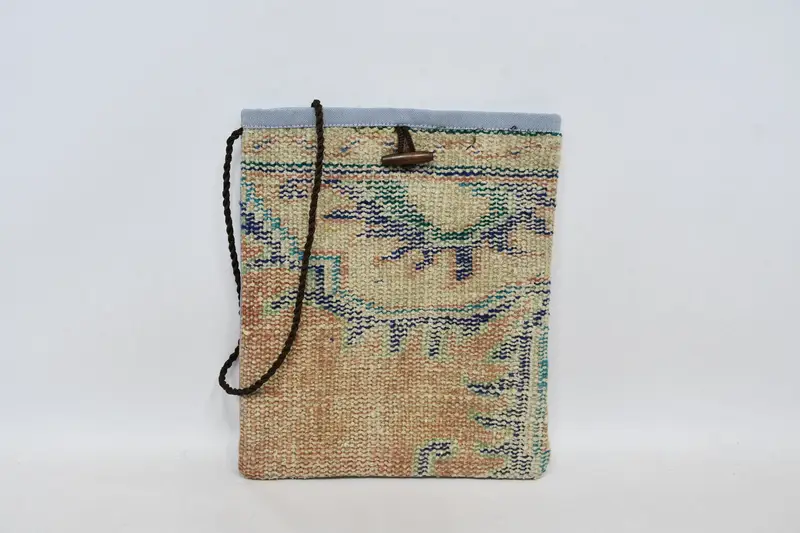 Bolso Kilim con correa ajustable, bolso Kilim bandolera con motivo vintage de lana