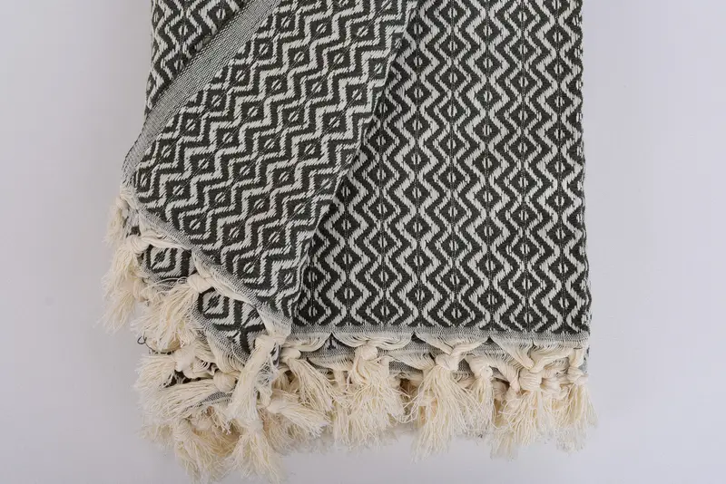 96x80 Cotton Diamond Towel, Wedding Shower Gift, Custom Wedding Gifts, Organic Throw, Woven Blanket, Personalized Blanket, Spooky Bachelorette Party - 8