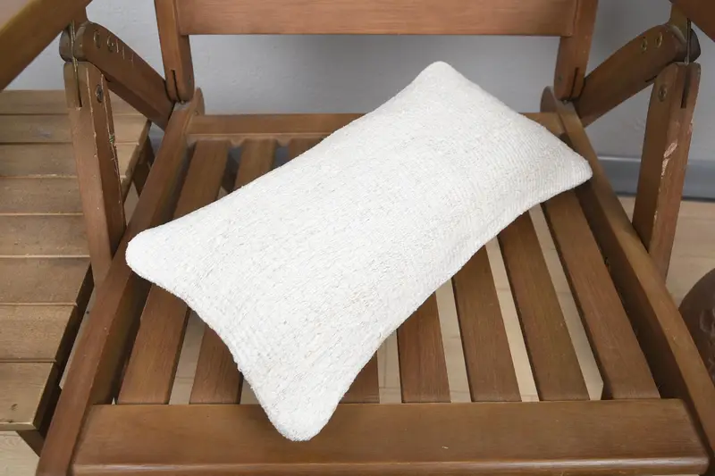 Ethnical Kilim Rug Pillow, Pillow Cover, 8x16 White Pillow Sham, Cotton Cushion Case, Interior Designer Pillow, Pillow for Sofa - 4