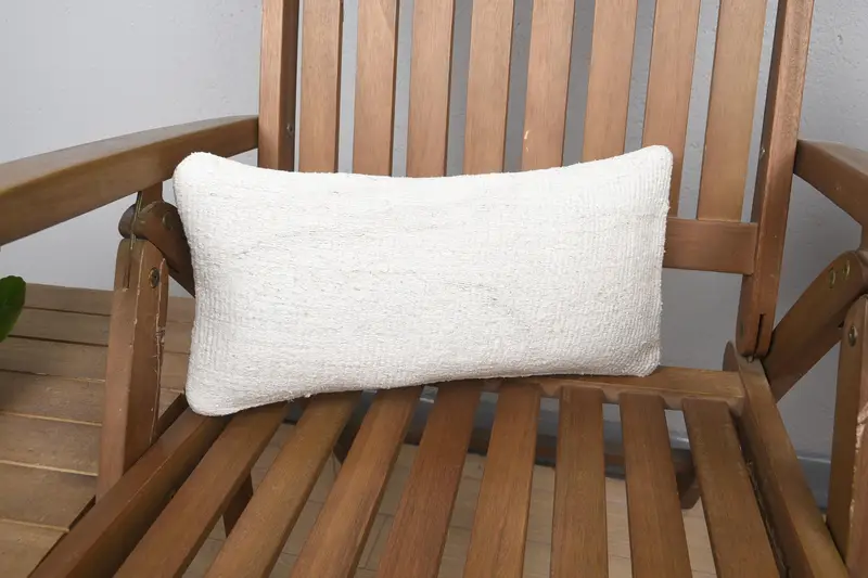 Ethnical Kilim Rug Pillow, Pillow Cover, 8x16 White Pillow Sham, Cotton Cushion Case, Interior Designer Pillow, Pillow for Sofa - 1
