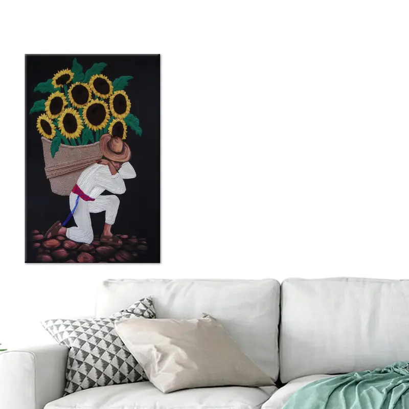 Lienzo costero moderno de girasoles: elegante arte de pared impreso