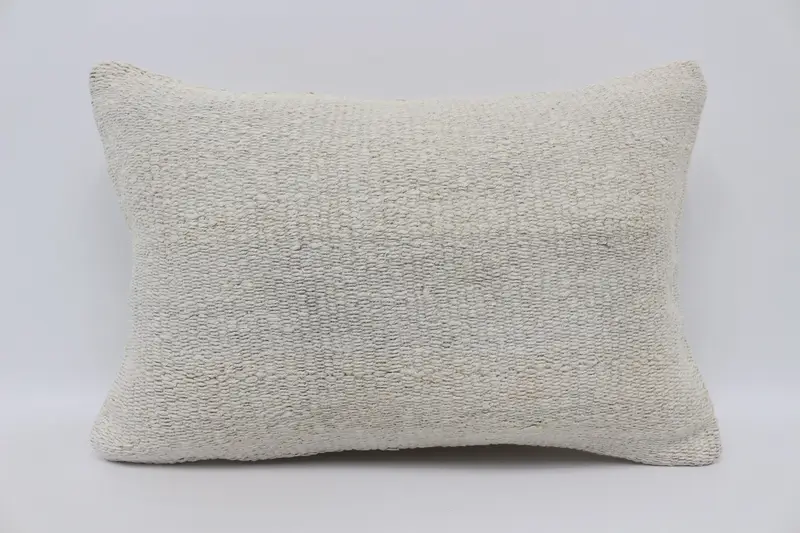 Turkish Corner Cushion, Kilim Pillow Cover, Pillow Case, Ethnic Throw Pillow Sham, Gift Pillow, Interior Designer Pillow, 16x24 Beige Cushion Case - 1