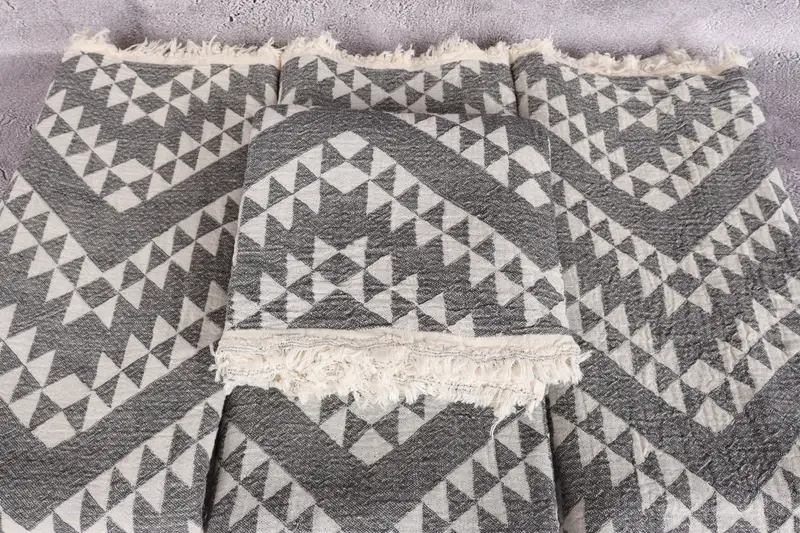 Handmade Gift, Towel With Name, 70x40 Cotton Geometric Towel, Large Turkish Towel, Bachelorette Party Gifts, Bridal Shower Favor, Bulk Order Towel - 4