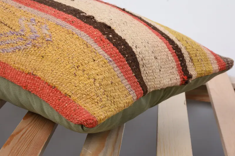 Kilim Cushion Sham, Throw Kilim Pillow, 12x20 Yellow Cushion Cover, Aztec Pillow Case, Pillow, Wholesale Cushion, Authentic Pillow, Pillow for Sofa - 7