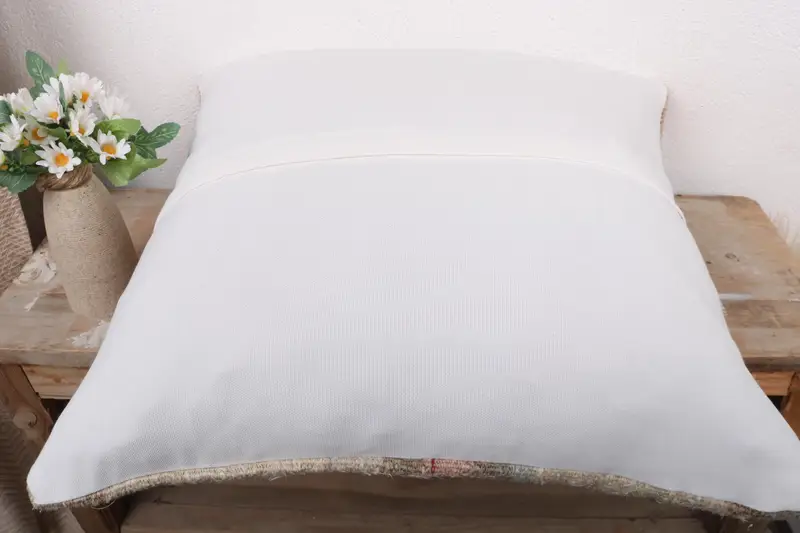 Pillow Case, Accent Throw Cushion Cover, Gift Pillow, 20x20 White Pillow Case, Handmade Kilim Cushion, Boho Pillow Sham Cover - 7