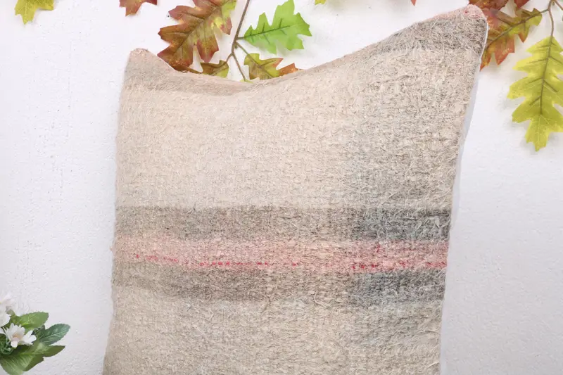 Pillow Case, Accent Throw Cushion Cover, Gift Pillow, 20x20 White Pillow Case, Handmade Kilim Cushion, Boho Pillow Sham Cover - 5