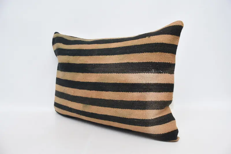 Seat Pillow Case, Antique Pillows, Cushion Case, Handmade Kilim Cushion, 20x28 Beige Cushion, Authentic Pillow Sham, Boho Pillow Sham Cover - 4
