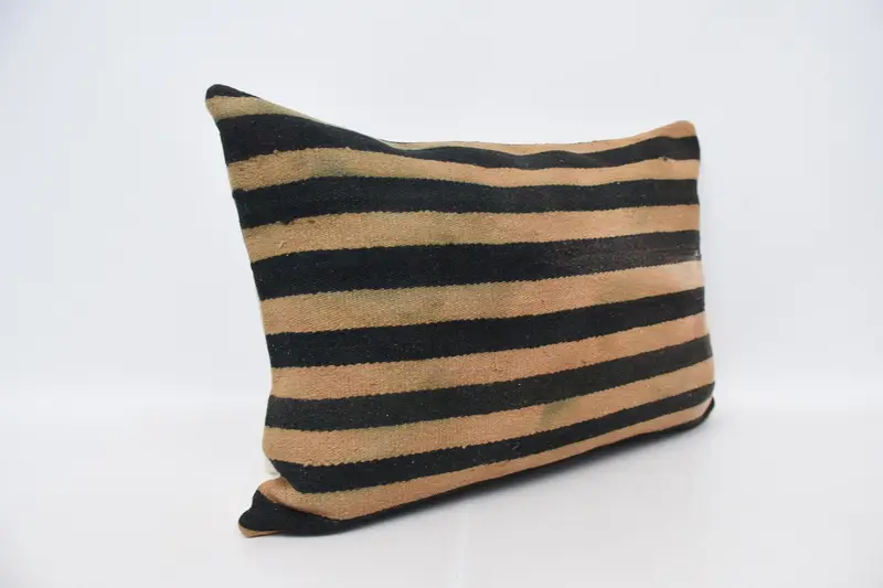 Seat Pillow Case, Antique Pillows, Cushion Case, Handmade Kilim Cushion, 20x28 Beige Cushion, Authentic Pillow Sham, Boho Pillow Sham Cover - 3