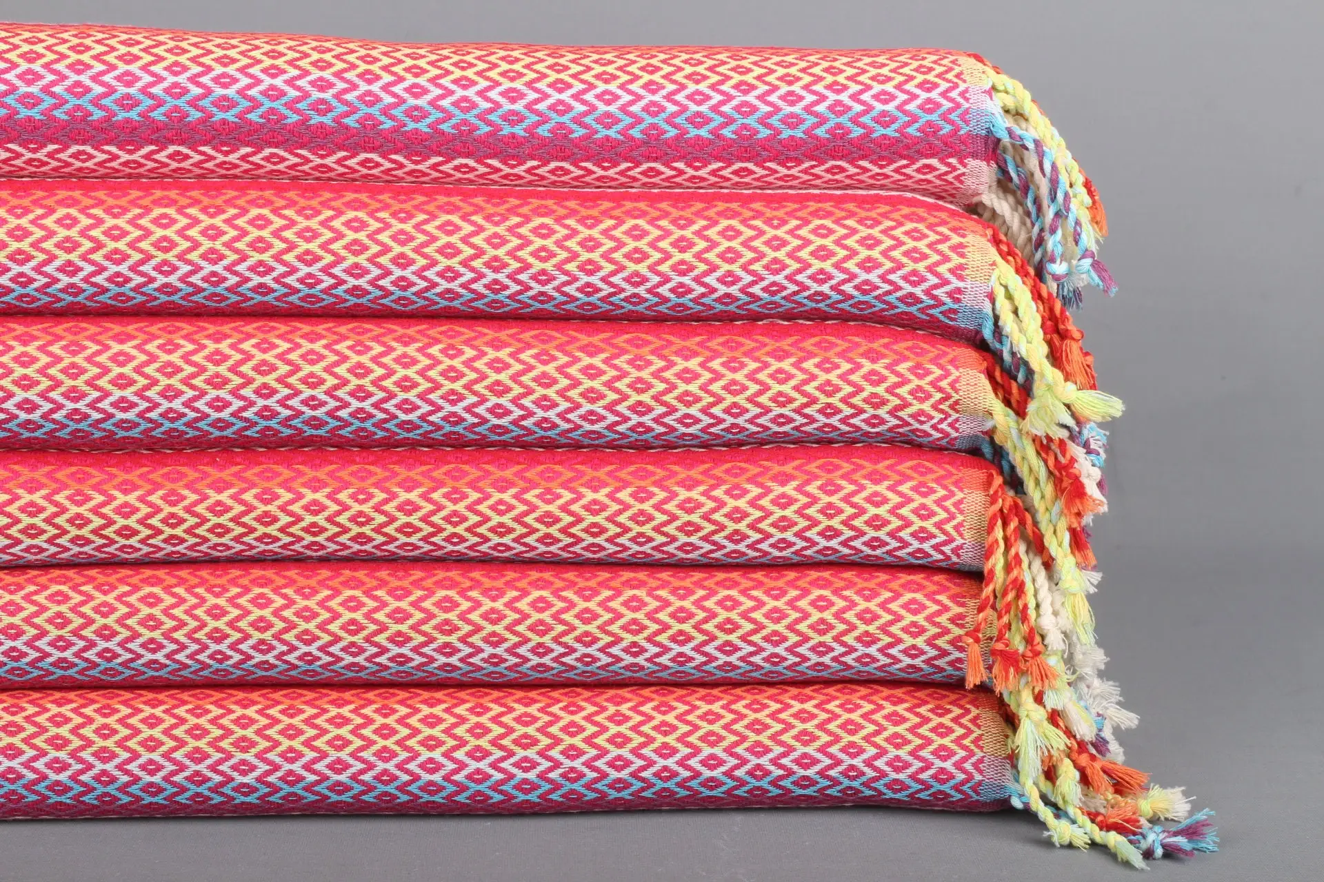 Monogrammed Beach Towel Fuchsia Cotton, 40x71 Inches - 1