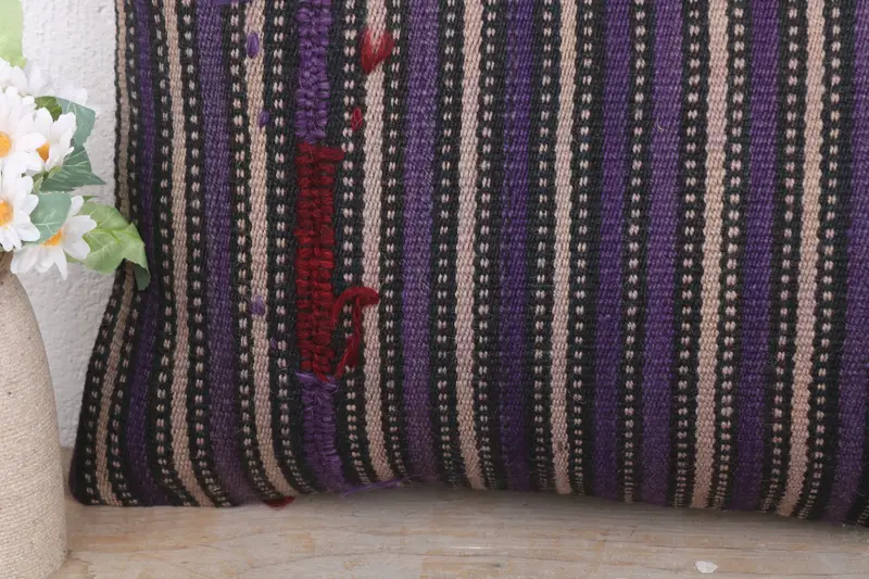 Ethnic Pillow Cover Pillow Case, Boho Pillow, Pillow for Sofa, Cushion Case, 12x20 Blue Pillow Cover, Colorful Cushion Case, Handmade Kilim Cushion - 3