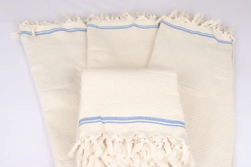 Bedspread, Bachelorette Large Towel, Woven Blanket, Wedding Favors, Best Friend Wedding Gift, 94x92 Cotton Striped Towel, Handmade Gift - 5
