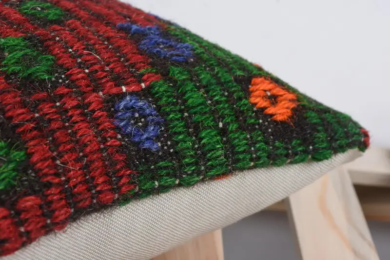 Pillow Sham, Ethnical Kilim Rug Pillow, Gift Pillow, 12x12 Red Pillow Cover, Vintage Kilim Pillow, Authentic Cushion, Accent Throw Pillow Cover - 7
