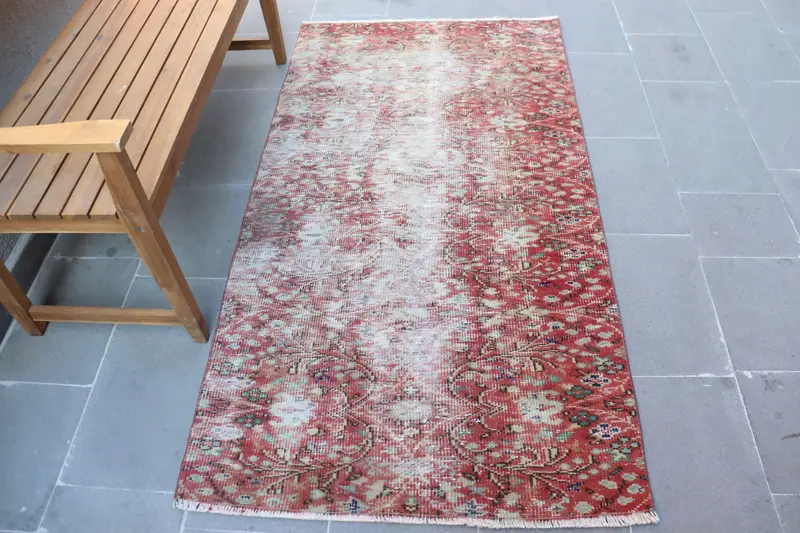 Roter Blumenteppich, 90 x 180 cm, elegante Ergänzung für jeden Raum