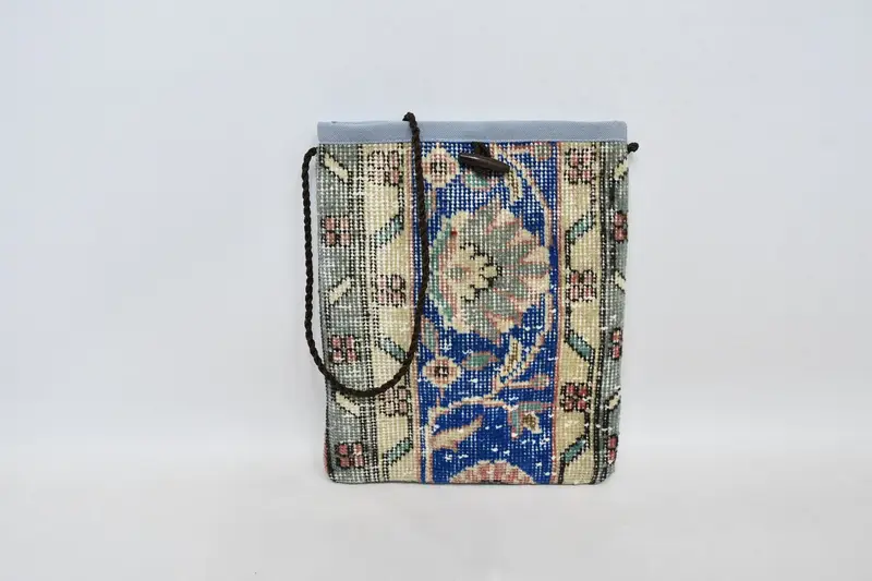 Bolso Kilim con correa ajustable, bolso bandolera de lana con motivo vintage gótico