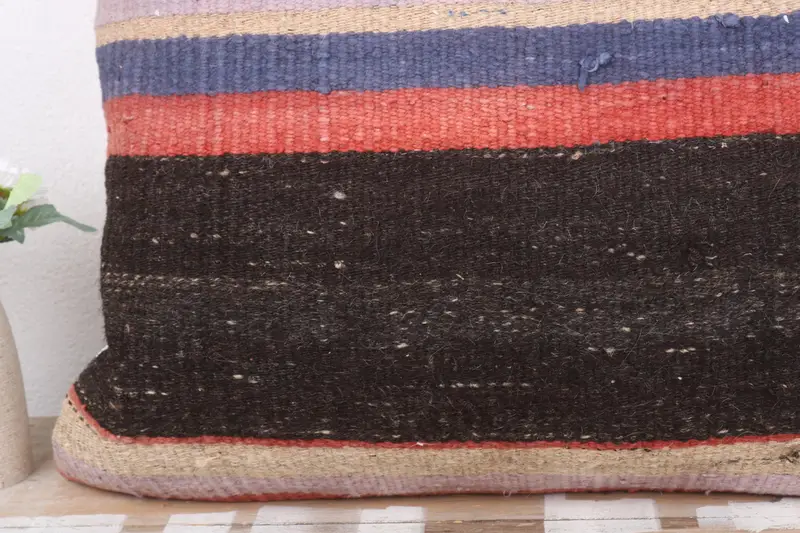 Pillow Case, Turkish Kilim Pillow, Pillow for Couch, 24x24 Brown Pillow Sham, Handwoven Cushion Cover, Kilim Cushion Sham, Boho Throw Pillow - 3