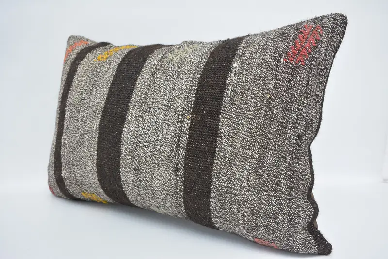 Kilim Rug Pillow Case, Pillow for Sofa, Pillow for Couch, 16x24 Beige Cushion, Ethnical Kilim Rug Pillow, Bolster Throw Pillow Sham, Cushion - 4