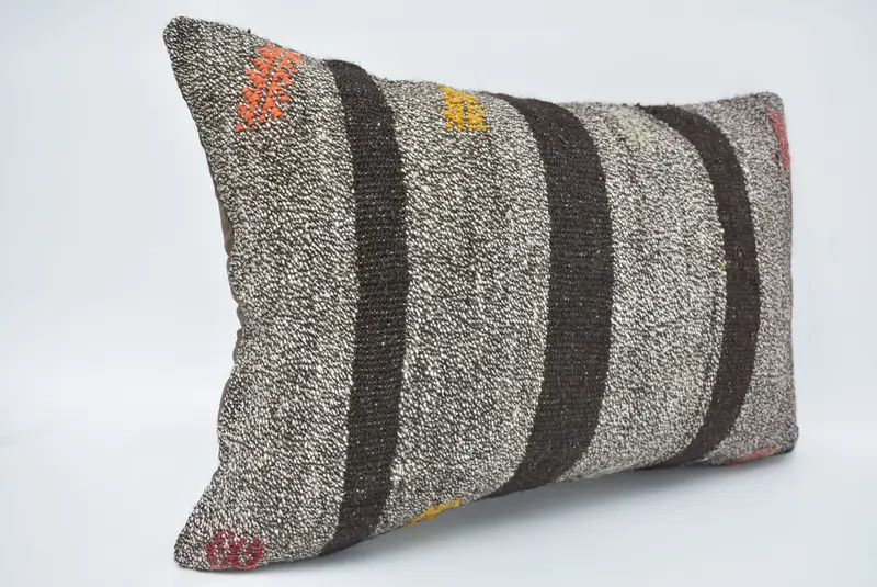 Kilim Rug Pillow Case, Pillow for Sofa, Pillow for Couch, 16x24 Beige Cushion, Ethnical Kilim Rug Pillow, Bolster Throw Pillow Sham, Cushion - 3