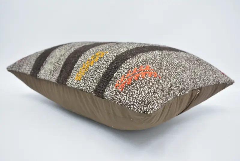Kilim Rug Pillow Case, Pillow for Sofa, Pillow for Couch, 16x24 Beige Cushion, Ethnical Kilim Rug Pillow, Bolster Throw Pillow Sham, Cushion - 6
