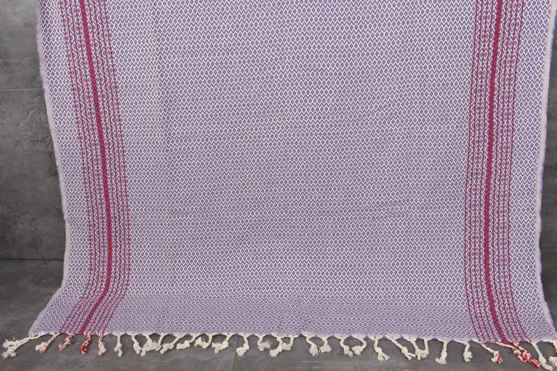 Embroidered Beach Towel Purple Geometric Design 40x71 Inches