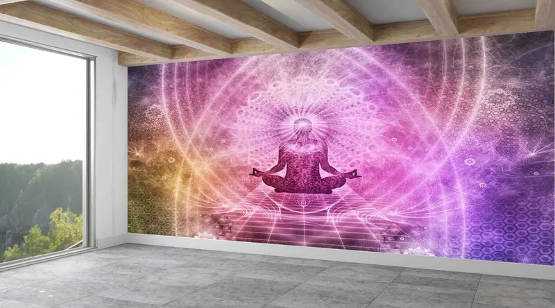 Zarif Mandala Lotus Duvar Kağıdı: Auradan Esinlenen Baskılı Dekor