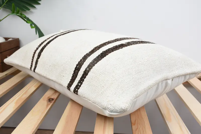 Antique Pillows, 16x24 White Pillow Sham, Garden Cushion, Cushion, Interior Designer Pillow, Pillow for Couch, Wool Kilim Pillow Pillow - 6