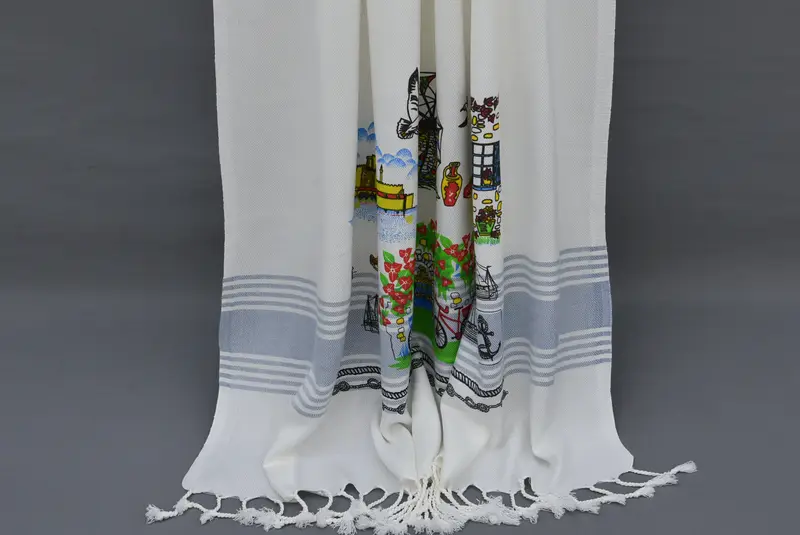 Decorative Towel, Turkish hand towel, 70x40 Cotton Bicycle Design Towel, Luxury towel, Monogrammed Beach Towel, Personalize Gift, Peshtemal Towel - 5