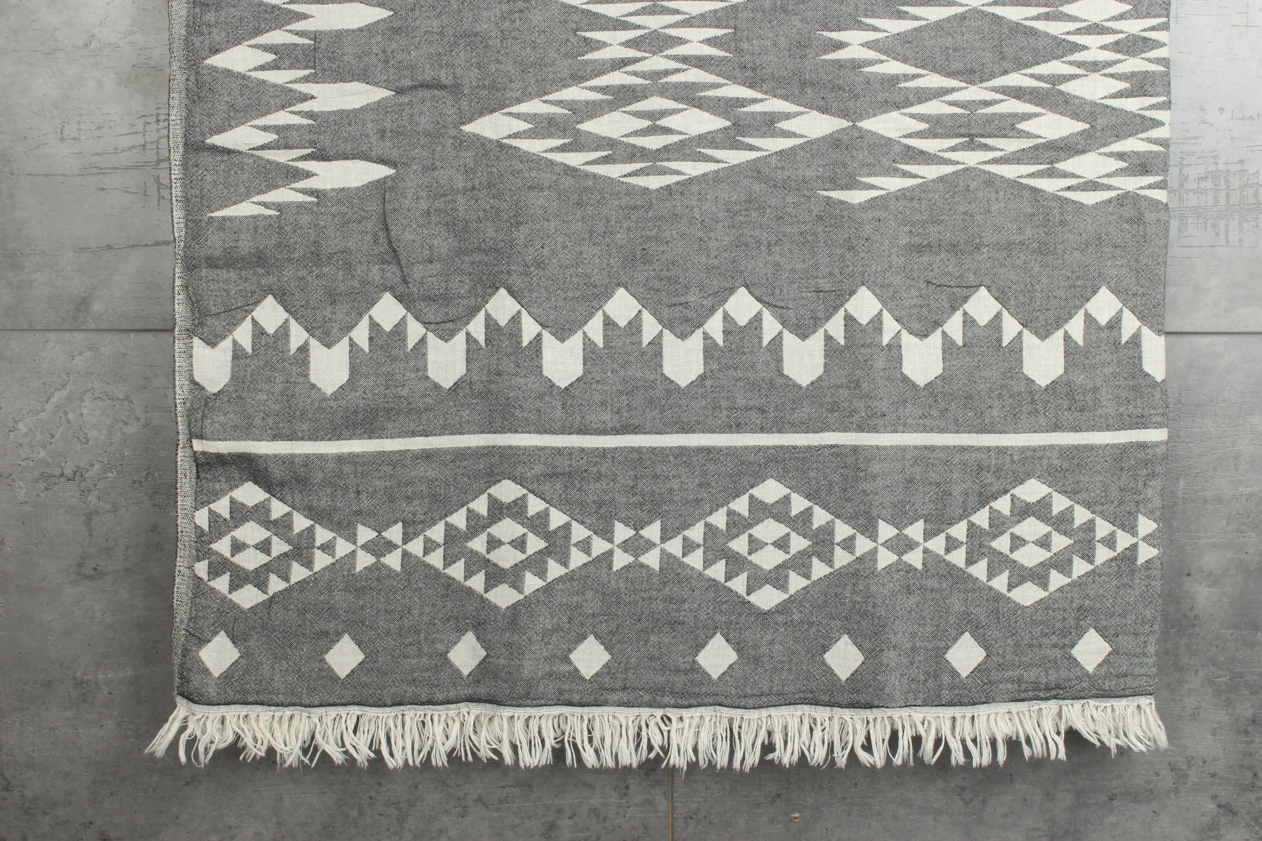 Custom Wedding Gifts Boho Throw Blankets Black Cotton 60x71 Inches - 1
