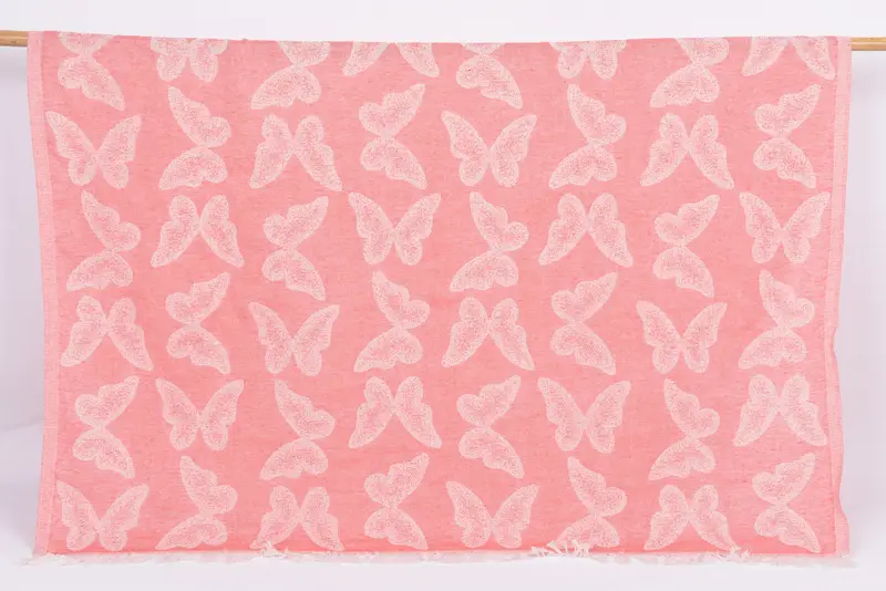 Custom Wedding Gifts, House Warming Gift, 68x36 Cotton Butterfly Pattern Towel, Friends Beach Towel, Turkish hand towel, Bachelorette Gifts - 1