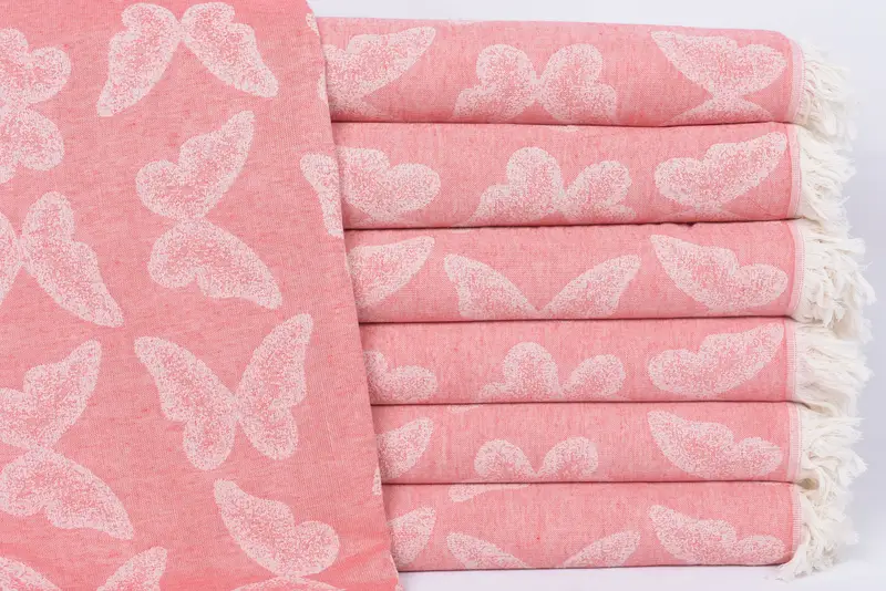 Custom Wedding Gifts, House Warming Gift, 68x36 Cotton Butterfly Pattern Towel, Friends Beach Towel, Turkish hand towel, Bachelorette Gifts - 2
