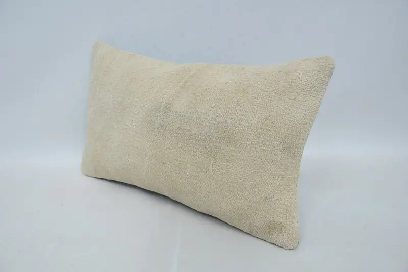 Sustainable Pillow Case, Muted Pillow Case, Kilim Pillow Cover, Cushion, Boho Pillow, Kilim Pillow, 12x20 Beige Cushion Case, Toss Pillow Cover - 4