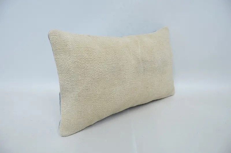 Sustainable Pillow Case, Muted Pillow Case, Kilim Pillow Cover, Cushion, Boho Pillow, Kilim Pillow, 12x20 Beige Cushion Case, Toss Pillow Cover - 3