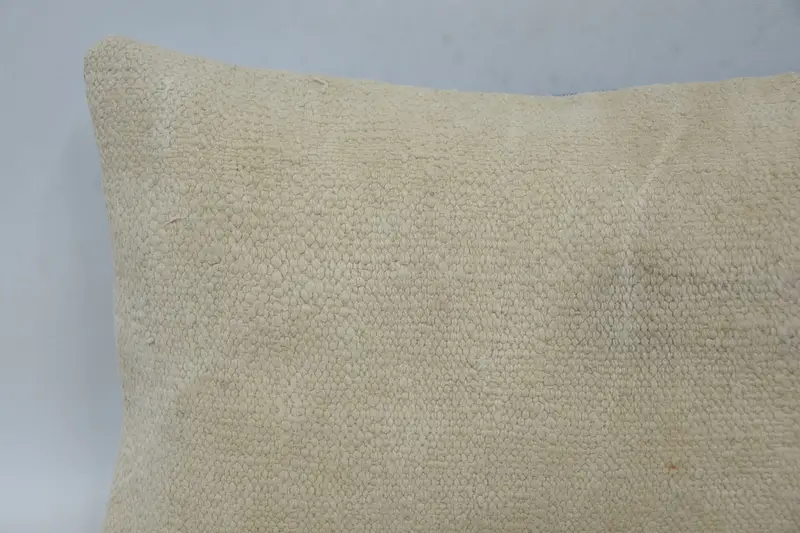 Sustainable Pillow Case, Muted Pillow Case, Kilim Pillow Cover, Cushion, Boho Pillow, Kilim Pillow, 12x20 Beige Cushion Case, Toss Pillow Cover - 2