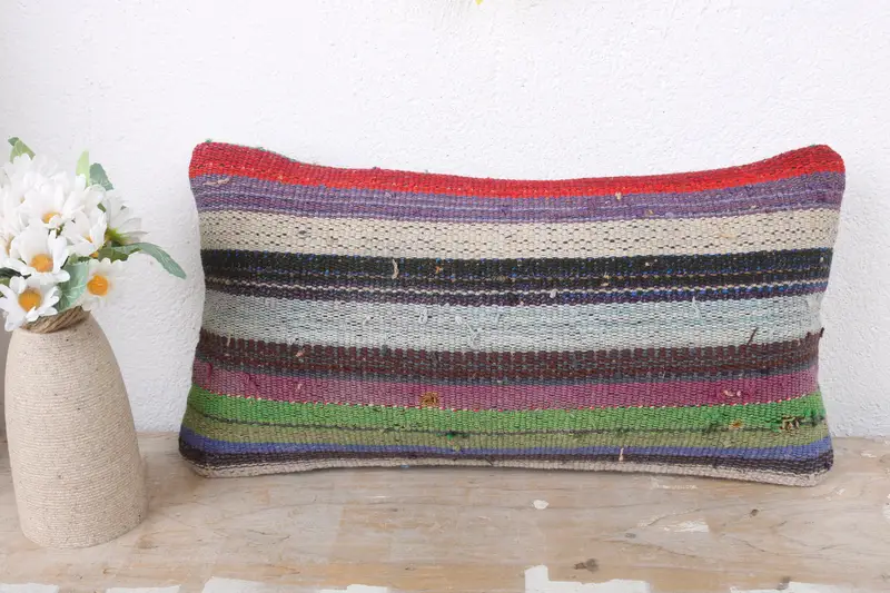 Vintage Pillow, Nautical Throw Pillow, Cushion Case, Hippie Throw Cushion, 8x16 Green Pillow Case, Pillow for Sofa, Interior Designer Pillow - 2