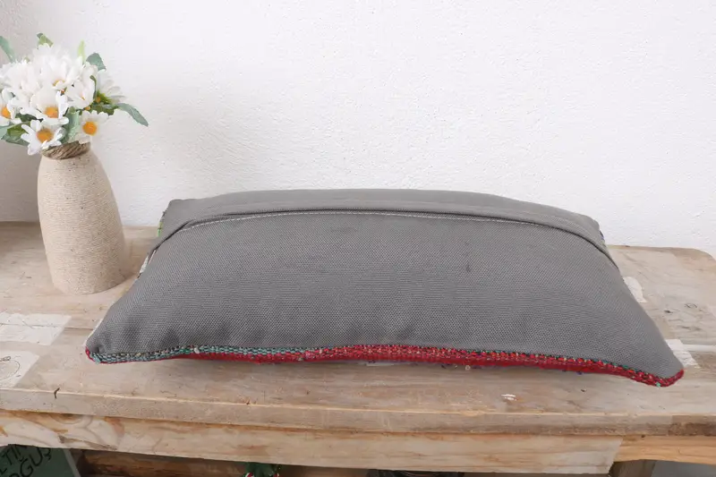 Vintage Pillow, Nautical Throw Pillow, Cushion Case, Hippie Throw Cushion, 8x16 Green Pillow Case, Pillow for Sofa, Interior Designer Pillow - 7