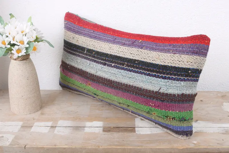 Vintage Pillow, Nautical Throw Pillow, Cushion Case, Hippie Throw Cushion, 8x16 Green Pillow Case, Pillow for Sofa, Interior Designer Pillow - 4