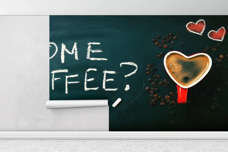 Modern Wallpaper, Gift For The Home, Some Coffee Wall Art, Love Wall Paper, Coffee Shop Mural, Modern Wallpaper Paper Crafts, - 4