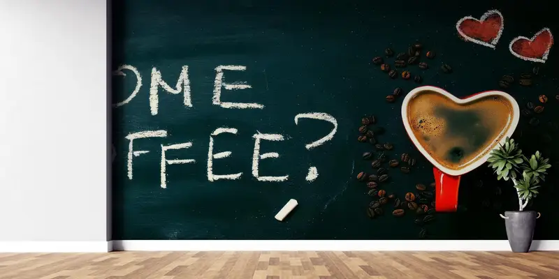 Modern Wallpaper, Gift For The Home, Some Coffee Wall Art, Love Wall Paper, Coffee Shop Mural, Modern Wallpaper Paper Crafts, - 6